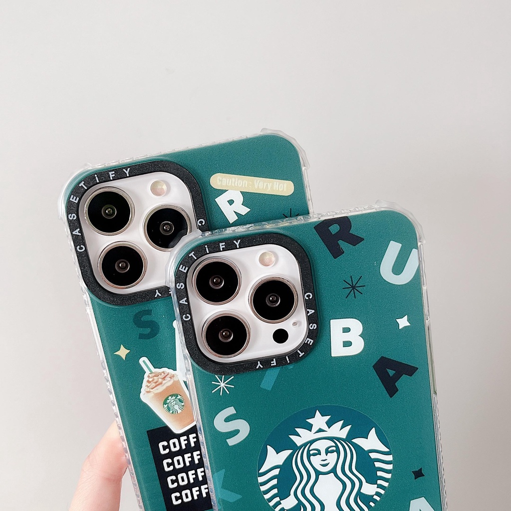 Starbucks Ốp Điện Thoại In Hình Gấu Chống Rơi Cho iphone 13 Pro MAX i13 13pro 11 Pro MAX i11 iX Xs XR Xs MAX 7plus 8plus 7 PLUS 8Pro 12Promax