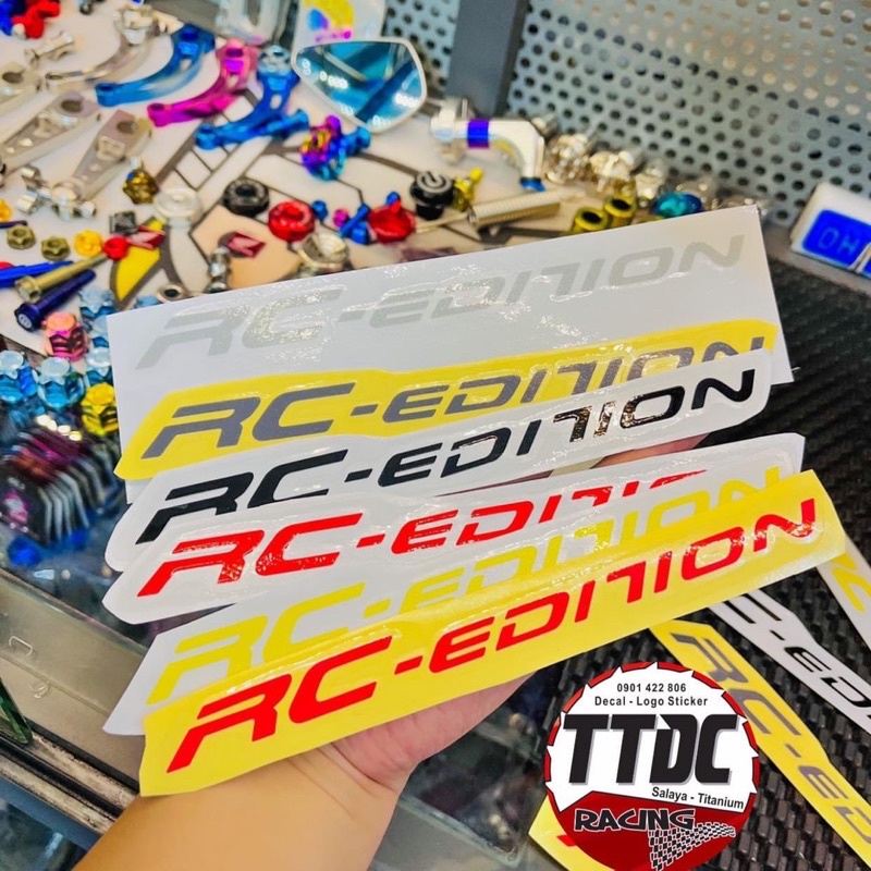 Tem dán phuộc Rc-Edition bóc ghép nổi bật trên mọi nền màu xe 🇹🇭