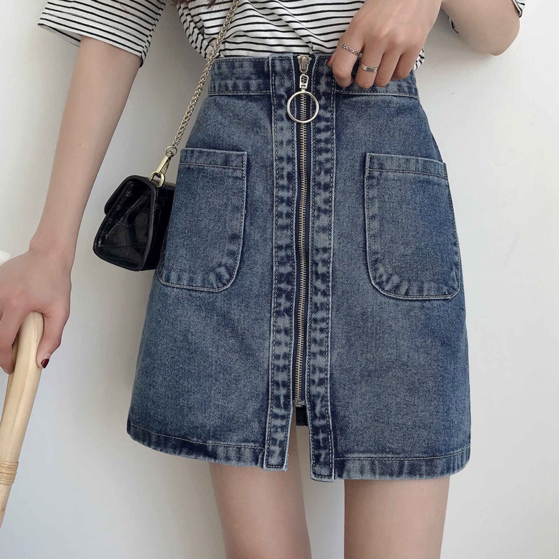 Váy jean chữ A kiểu Hàn Quốc hợp thời trang