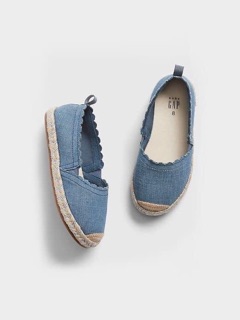 Giày Slip On Bé Gái Denim Đế Cói