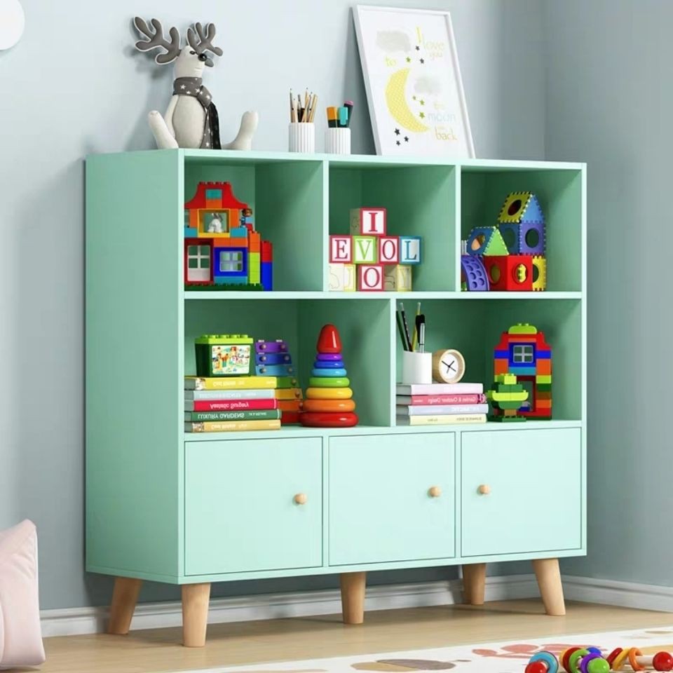 Tủ tivi Bắc Âu kết hợp bàn cà phê hiện đạTủ sách giá trẻ em để đồ chơi nhiều tầng đựng sáng tạo đơn giản hình học sinh