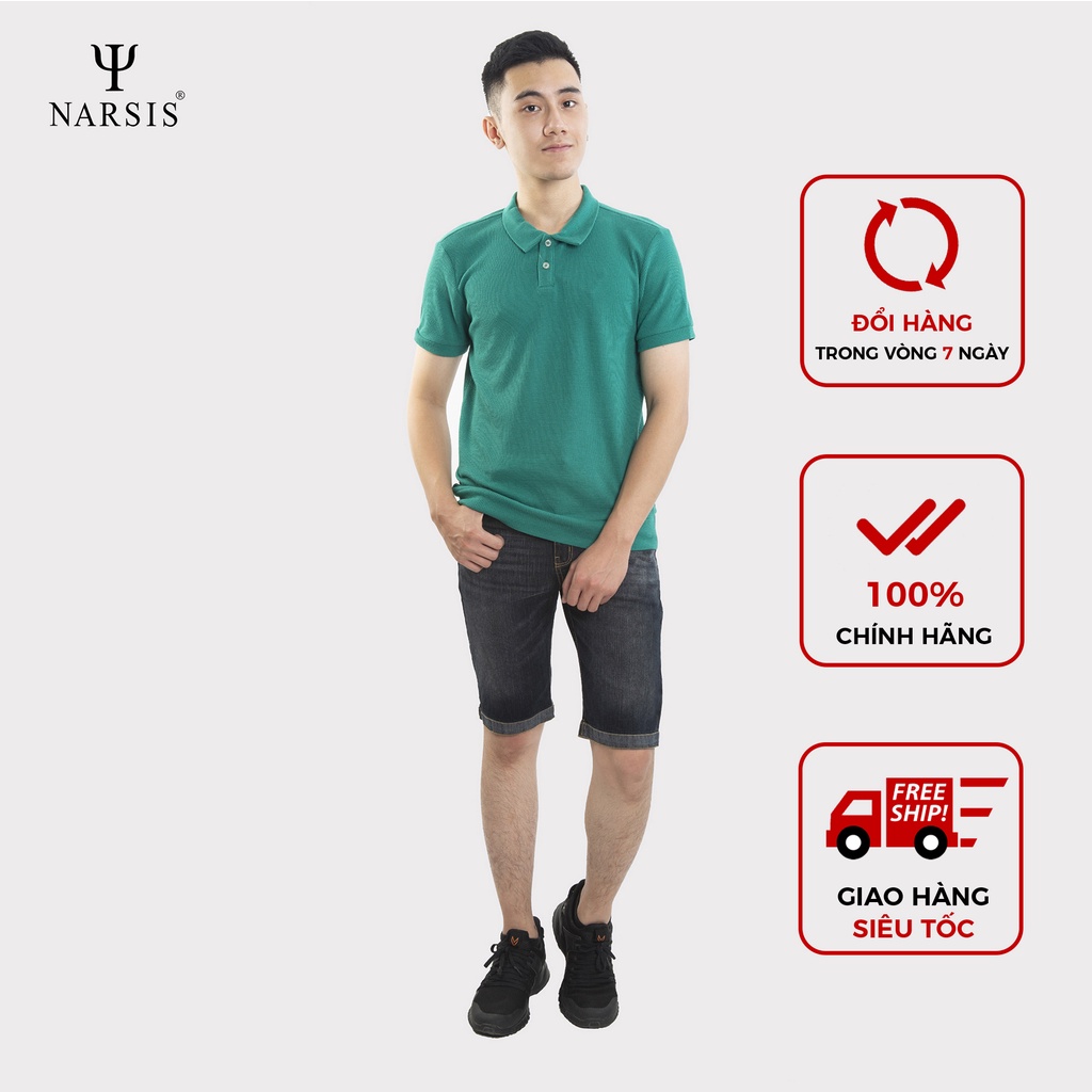 Áo Thun Nam Cổ Bẻ Ngắn Tay Thiết kế mới từ NARSIS , Áo Polo nam trẻ trung ,nặng động