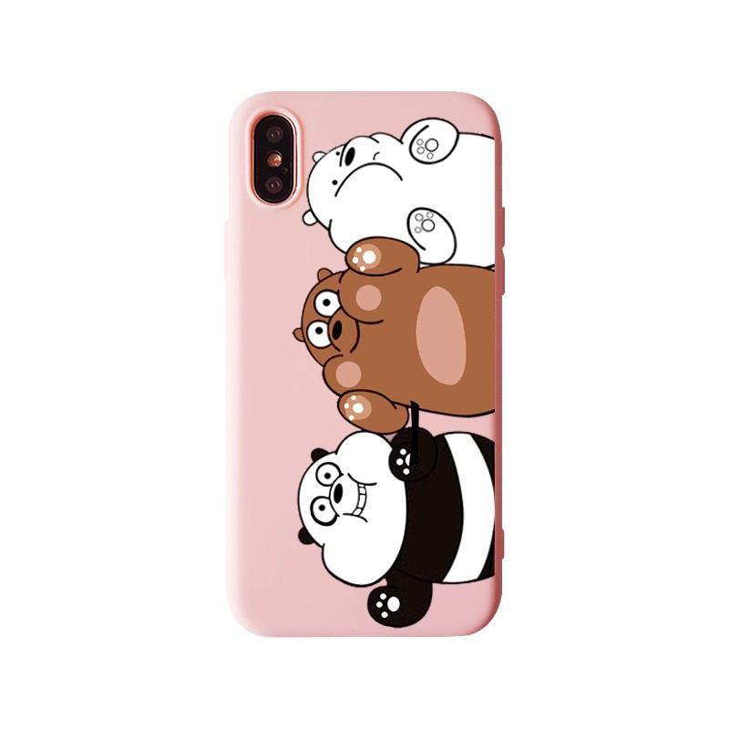 Ốp điện thoại silicone hình We Bare Bears thời trang cho IPhone 6 6s 7 8 7Plus 8Plus X | BigBuy360 - bigbuy360.vn
