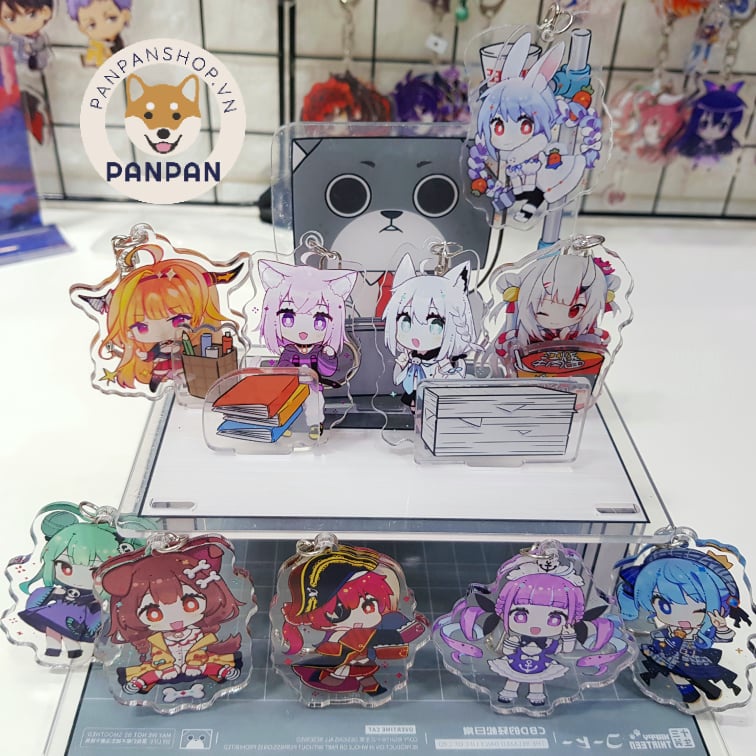 Móc khóa mica Hololive VTuber (6cm) Suisei, Fubuki, Okayu, Korone, Pekora, Rushia, Marine