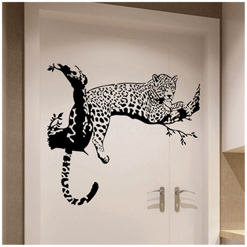 Sticker Dán Tường Hình Con Báo Lớn, Kích Thước 90x60cm