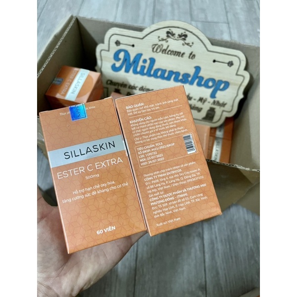 ✅ Sillaskin Vitamin C Ester C Extra 500mg sáng da mờ nám