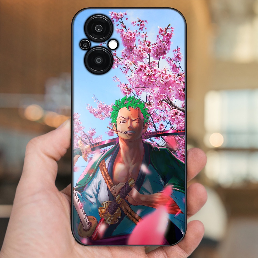 Ốp lưng Oppo Reno 8Z 5G viền đen in hình Zoro One Piece