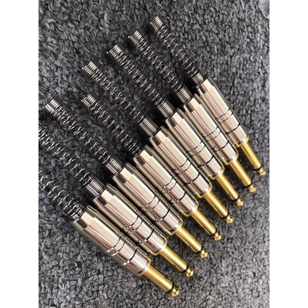 Jack 6 Ly Đồng Sịn Hàn Dây Micro Có Lò Xo Chống xoăn Dây , 6 Ly sịn Hàn Chắc Chắn - Giá 1 Cái