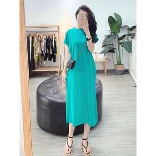 Váy maxi cotton suông trơn