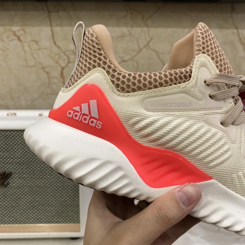 ẢNH THẬT  Giày alphabounce kem gót cam
