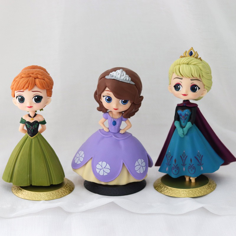 Búp bê trang trí bánh kem Công Chúa Disney Elsa, Anna, Sofia, Belle, Sakura, Thủy Thủ Mặt Trăng phụ kiện bánh sinh nhật