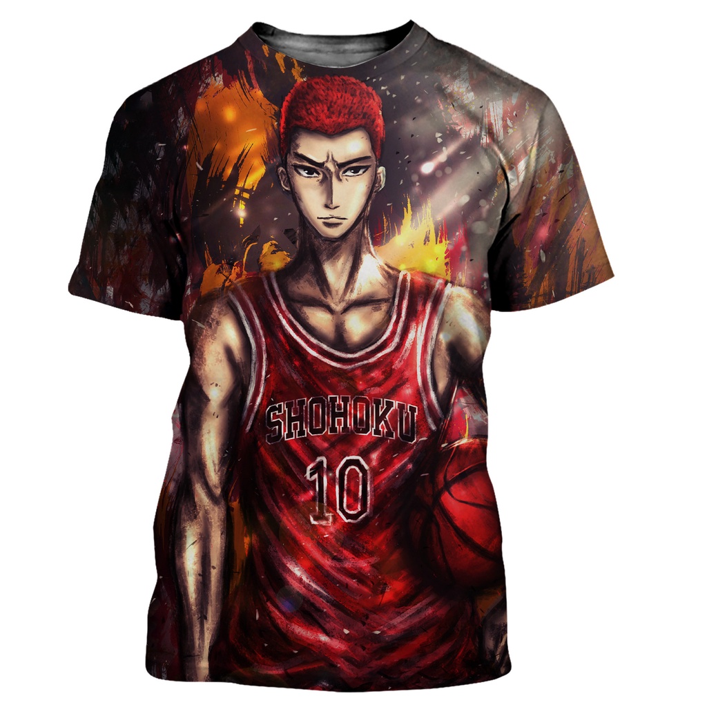 Áo Thun Tay Ngắn In Hình Slam Dunk 3D Cá Tính Cho Nam