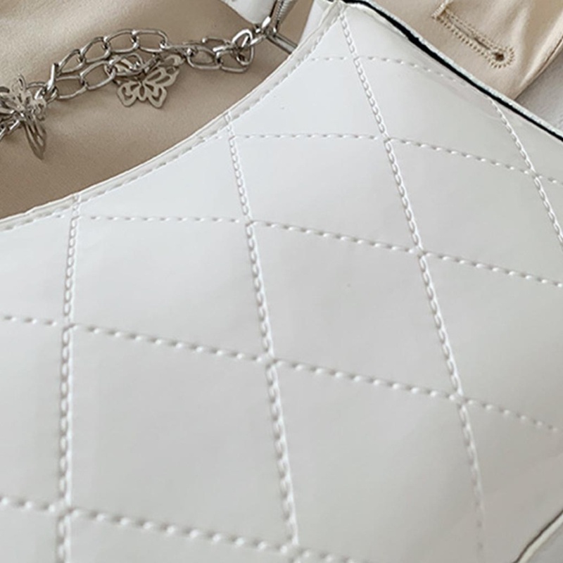 Túi Da PU Đeo Chéo Họa Tiết Bươm Bướm Phối Dây Xích Thời Trang Cho Nữ