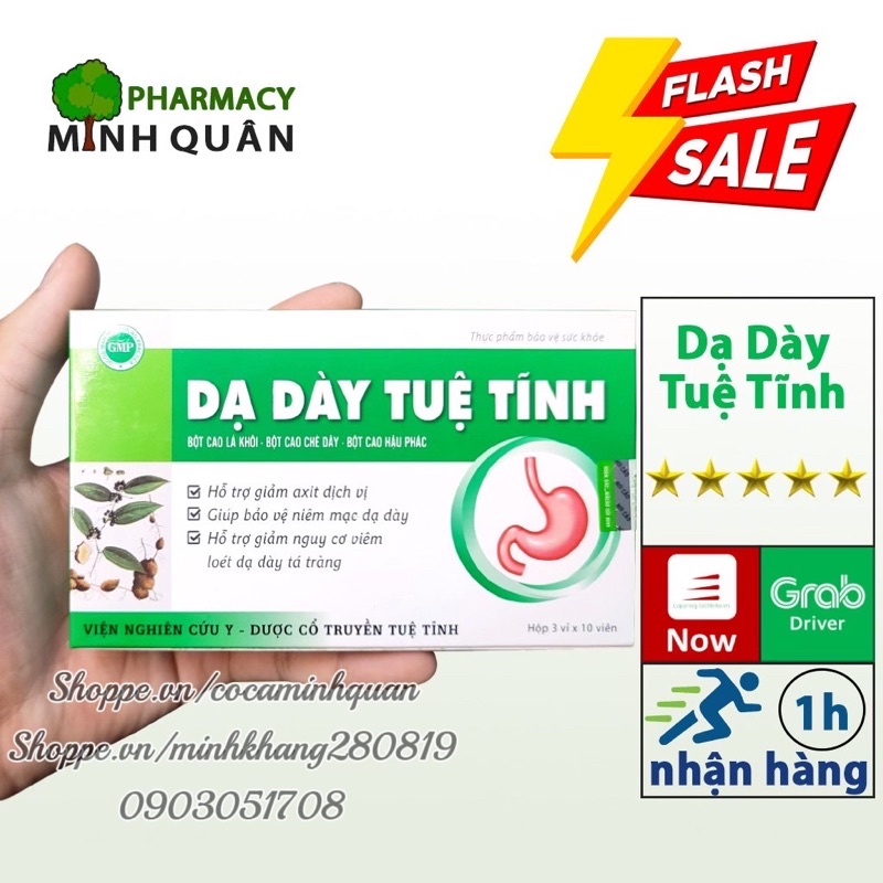 Viên uống Dạ dày tuệ tĩnh đau bao tử chống trào ngược dạ dày giảm đau loét tá tràng giảm khuẩn hp 30 viên