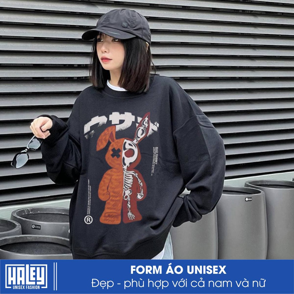 Áo Sweater Dài Tay HALEY mã HD68 Nam Nữ Unisex Phong Cách Hàn Quốc Năng Động Cá Tính Streetstyle