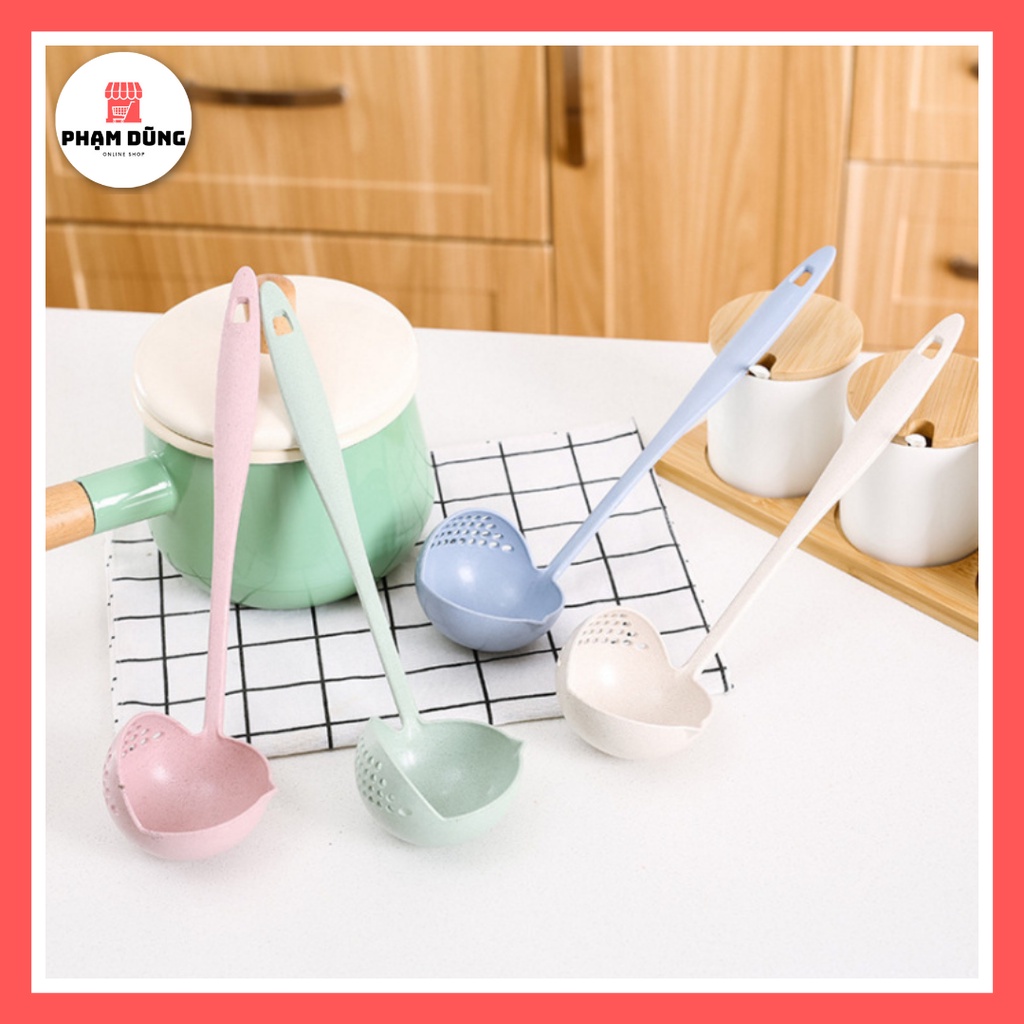 Muỗng Múc Canh , Vá Múc Lẩu 2 trong 1 Nhựa Lúa Mạch