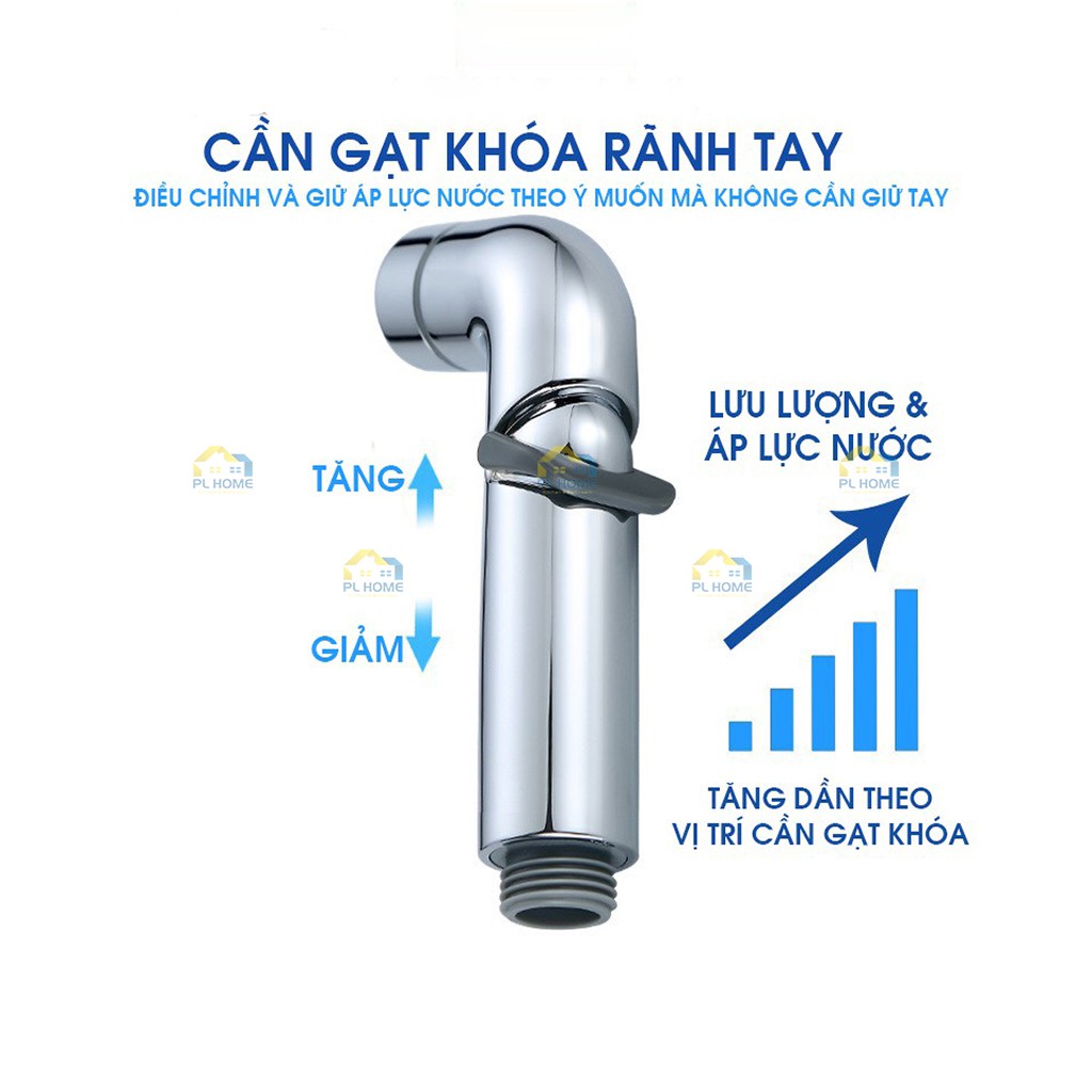 Vòi xịt vệ sinh EUROVER cao cấp, tay xịt giữ nước cố định - Bảo hành 1 năm