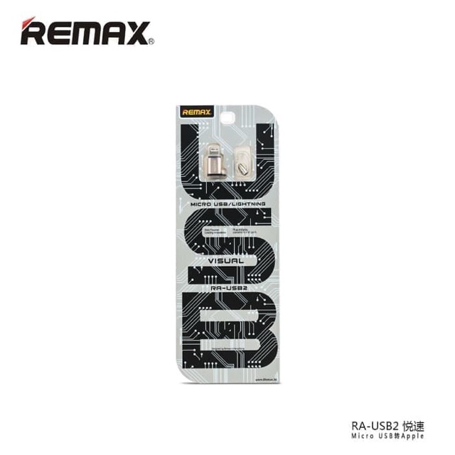 Remax Đầu Chuyển Đổi Otg Micro Usb Sang Apple Lightning Konekto / Connector Ra-usb2 Ori