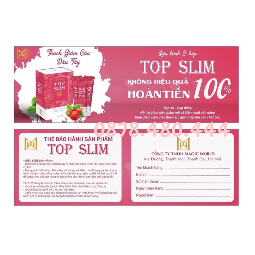 Thạch Giảm Cân Top Slim Vị Dâu Tây Hàng Chính Hãng