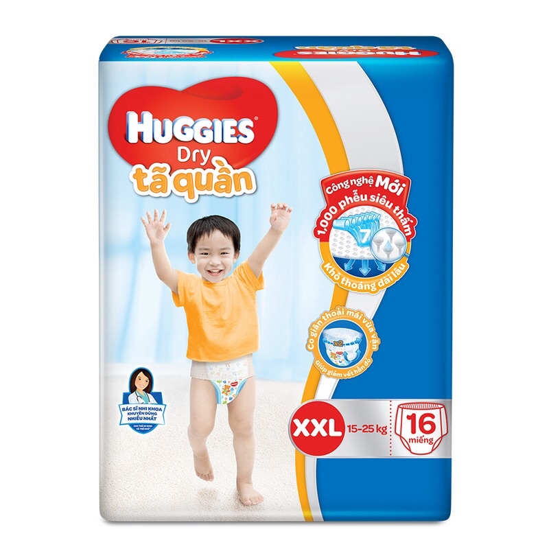 Tã quần Huggies Size M 22/ Size L 20/ Size XL 18/ Size XXL 16 miếng