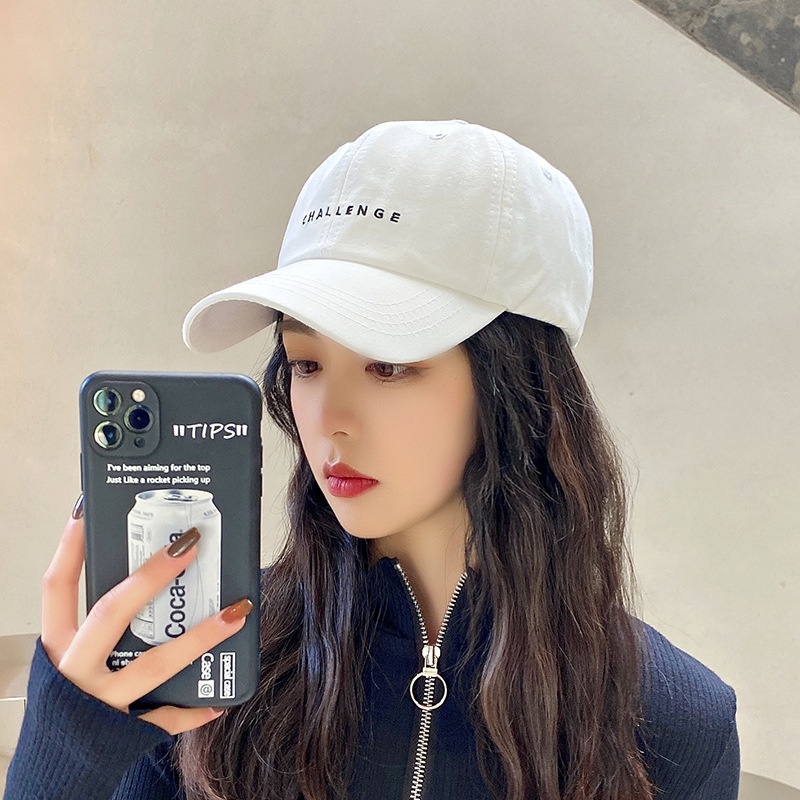 Mũ phong cách Hàn Quốc dành cho nam nữ cặp đôi thêu chữ nhỏ