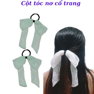 CỘT TÓC NƠ CỔ TRANG🎁CỘT TÓC NƠ REN TRẮNG🎁CỘT TÓC ĐẸP🎁HOT TREND