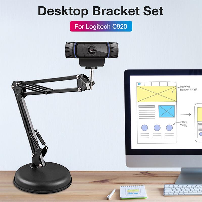 AMORUS Giá Đỡ Camera Kéo Dài Được Có Lò Xo Dành Cho Webcam Truyền Phát Trực Tuyến Logitech Pro C922
