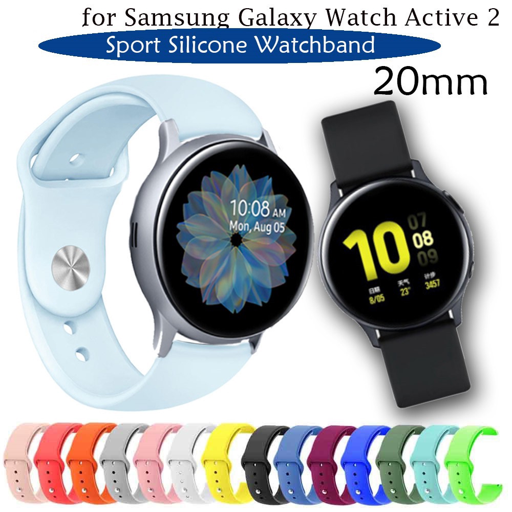 Dây Đeo Silicon 20mm Cho Đồng Hồ Thông Minh Samsung Galaxy Watch Active 2 40mm 44mm