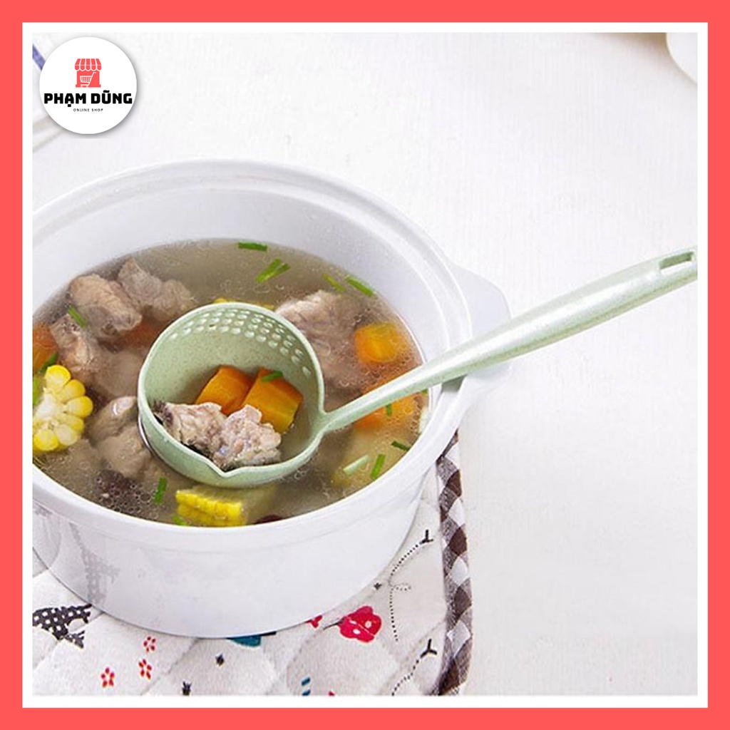Muỗng Múc Canh , Vá Múc Lẩu 2 trong 1 Nhựa Lúa Mạch
