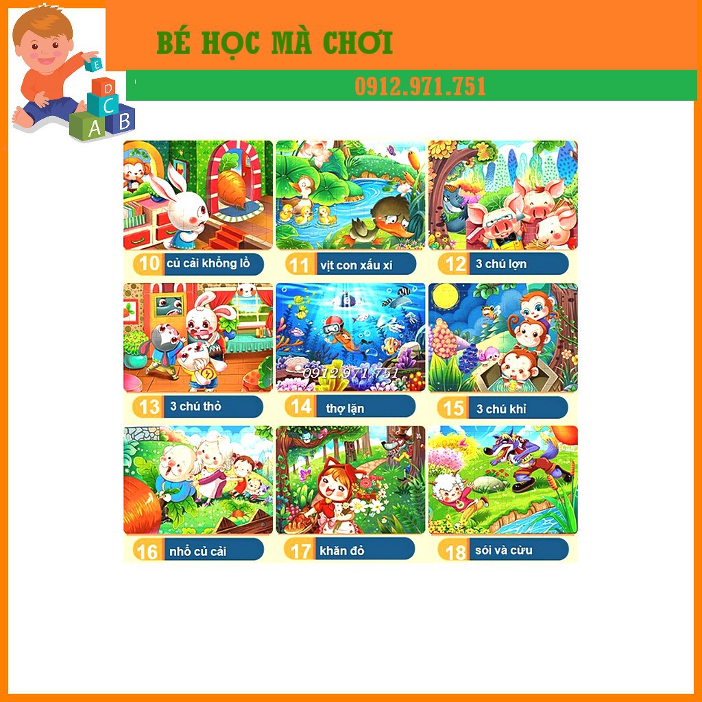 [Bán giá gốc] - Tranh xếp hình gỗ Puzzle 60 pcs có bảng gỗ kèm theo ( LINK 2)