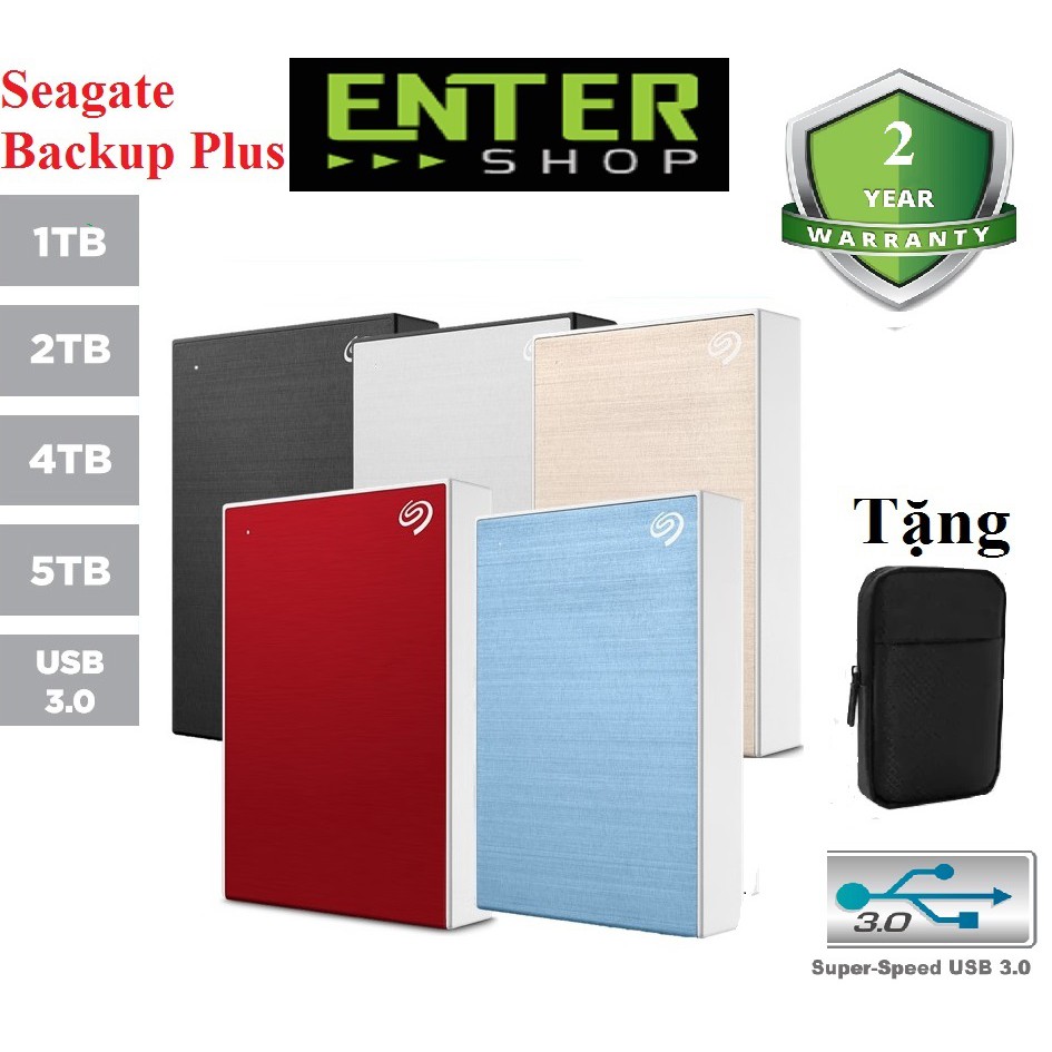 Ổ cứng di động 5Tb Đến 1Tb Seagate Backup Plus Usb 3.0 Tặng túi đựng | BigBuy360 - bigbuy360.vn