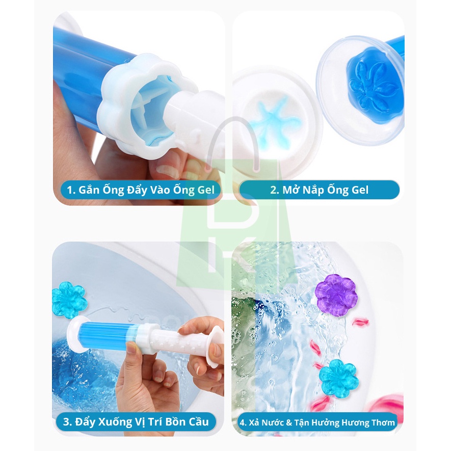 Gel thơm khử khuẩn toilet Gel dính bồn cầu dạng thạch hình bông hoa với 6 loại hương thơm dễ chịu GX01