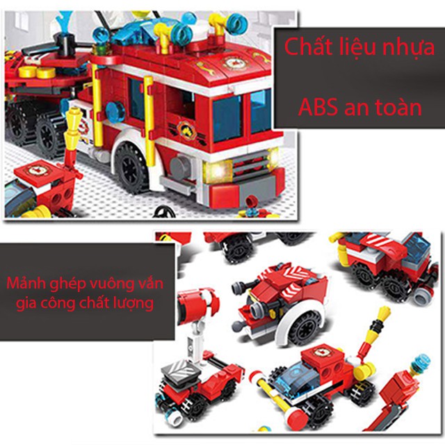 Đồ Chơi Xếp Hình Xe Cứu Hỏa [FREESHIP❤️] Cỡ Lớn Dành Cho Bé