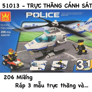 [LEGO CITY] Lego trực thăng cảnh sát 206 chi tiết
