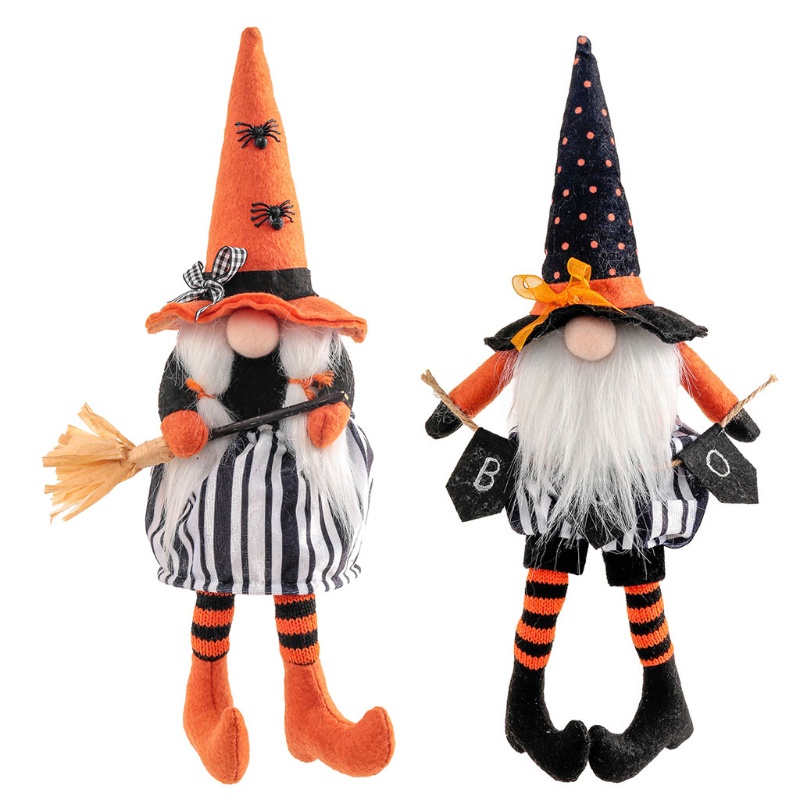 Bộ 2 Thú Nhồi Bông Hình Gnome Scandinavian Tomte Thụy Sĩ Trang Trí Halloween