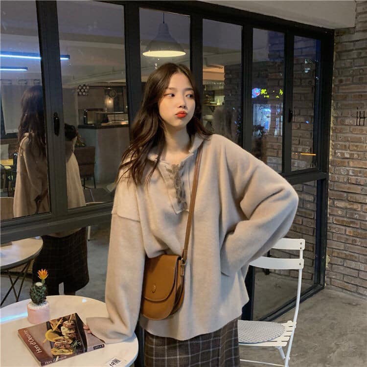 Xả hàng- Áo hoodie nữ nâu đất chất nỉ bông cực đẹp hàng quảng châu