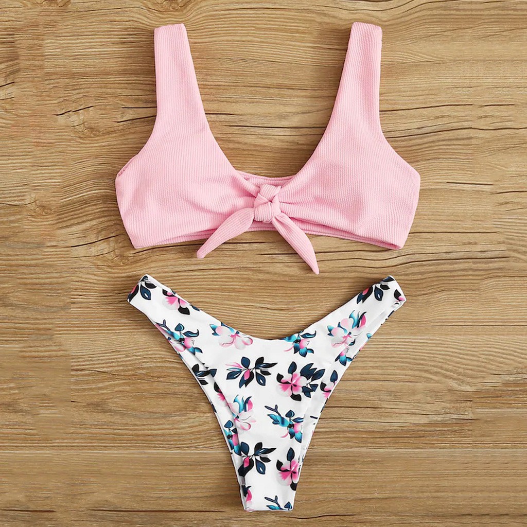 Set bikini 2 mảnh bra nâng ngực in hoa cho nữ | BigBuy360 - bigbuy360.vn