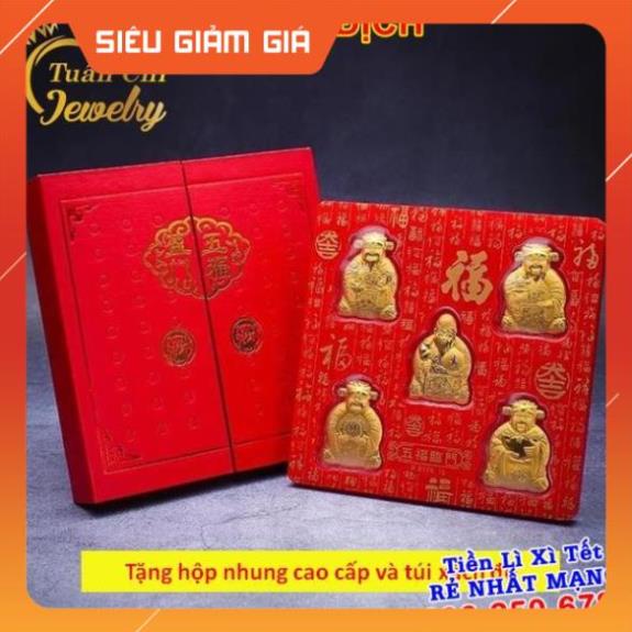 ⚡LOẠI 1⚡Bộ 5 Ông Thần Tài Ngũ Phúc Lâm Môn Vàng 24k Cao Cấp, Quà Tết Sang Trọng Và Đẳng Cấp, Tặng Hộp Nhưng Túi Đỏ Xịn