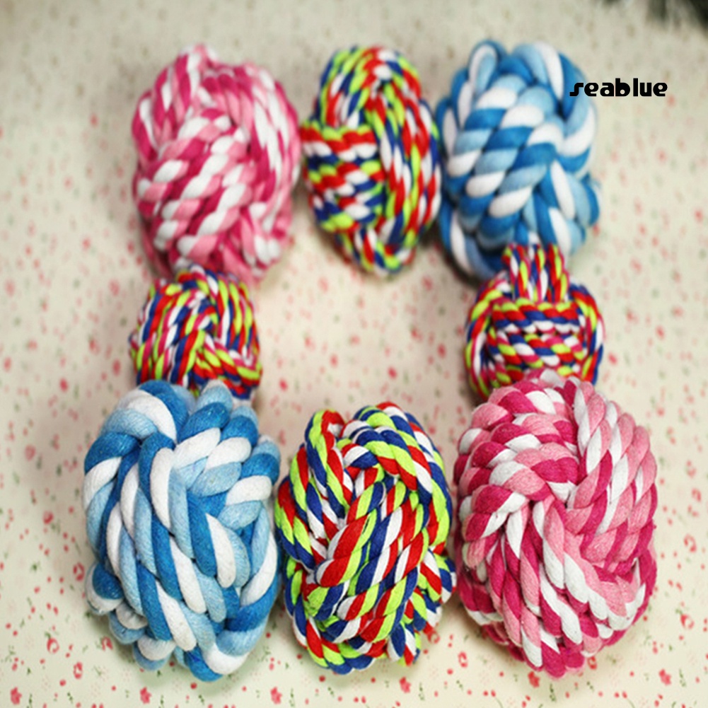 【SE】Pet Dog Puppy Cotton Rope Knot Ball Grinding Teeth Training Interactive Chew Toy