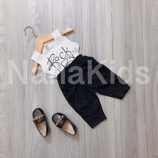Set Rock quần bom cho bé gái