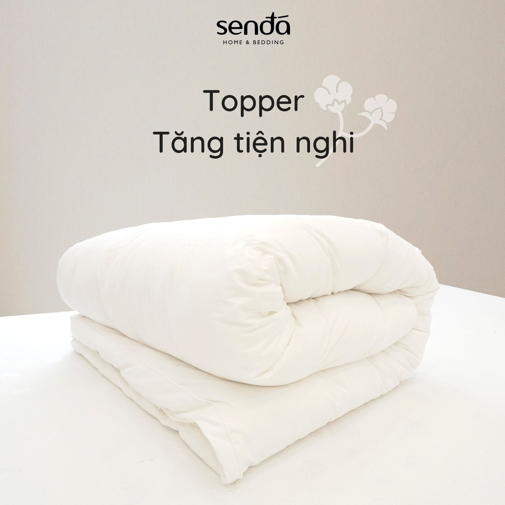 Đệm tăng tiện nghi Sen Đá topper bông microfiber 1,6m x 2m, 1,8m x 2m