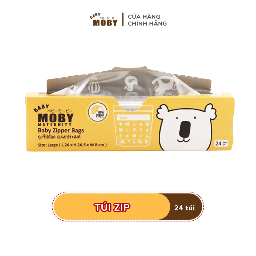 [Mã LTBAUAK20 giảm đến 20K đơn 99K] Túi zip đa năng Baby Moby (24 túi/hộp)