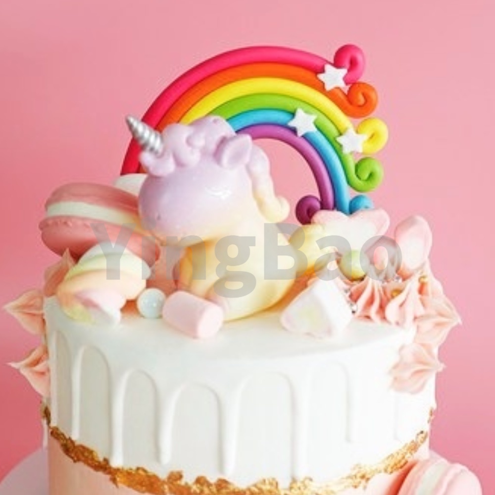 Set 10 Que Cắm Trang Trí Bánh Cupcake Hình Cầu Vồng Dễ Thương