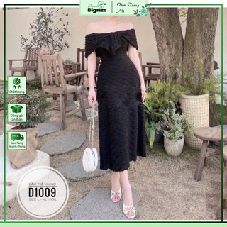BIGSIZE Đầm trễ vai nơ D1009