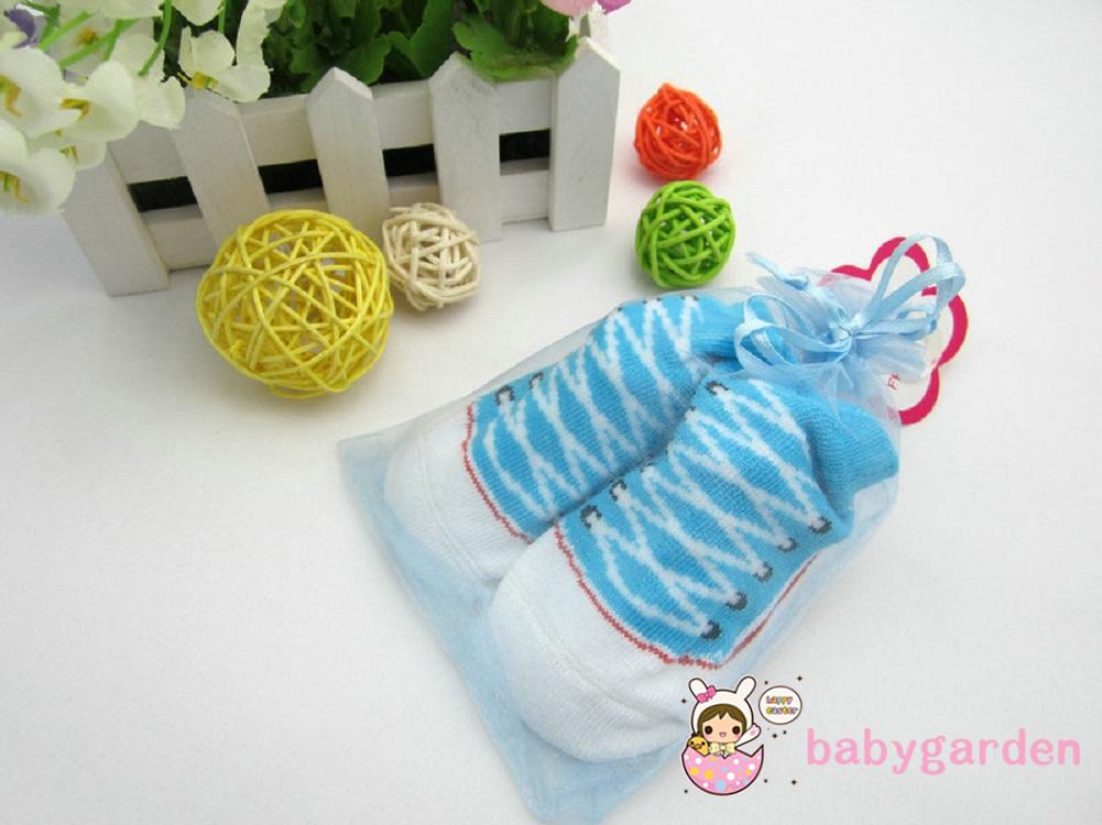 Tất cotton cổ thấp in hoa chống trượt dành cho bé