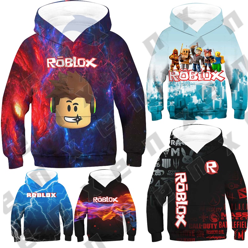 * Enx * Áo Hoodie Thể Thao In Hình Trò Chơi ROBLOX Mặc Hàng Ngày Cho Trẻ Em