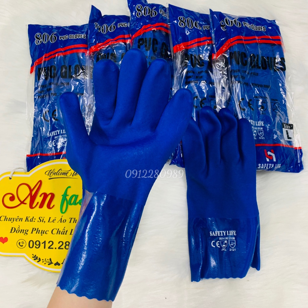 Găng tay Glove 806 chống dầu, chống hóa chất, chống trơn trượt ngành cơ khí Safety _ Hình chụp thật