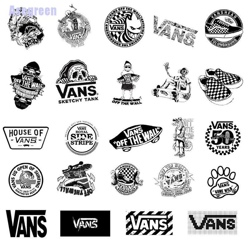 Set 50 Hình Dán Trang Trí Họa Tiết graffiti Trắng Đen Cá Tính