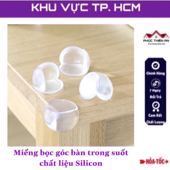 Miếng bọc góc cạnh bàn trong suốt, chất liệu Silicon