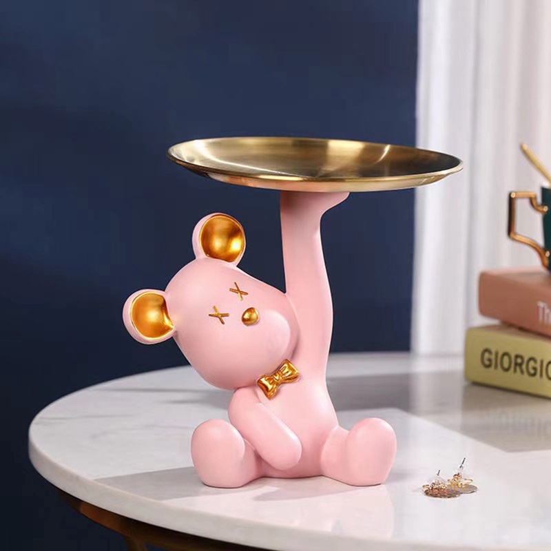 Đồ Chơi Mô Hình Gấu Kawed Bằng Nhựa Resin Sáng Tạo Để Bàn Trang Trí Nhà Cửa